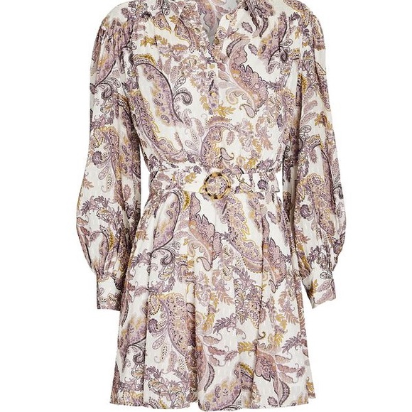 Intermix Lucinda Belted Paisley Mini Dress - Picture 2 of 5